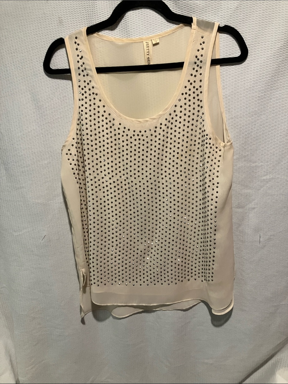 Embellished Cream Tank Top by Pretty Rebel